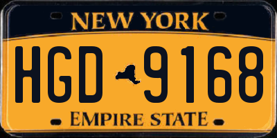NY license plate HGD9168