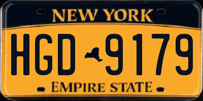 NY license plate HGD9179