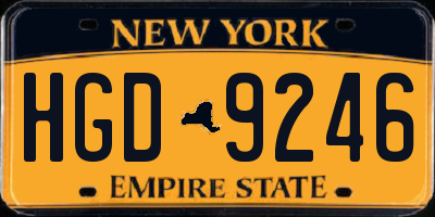 NY license plate HGD9246
