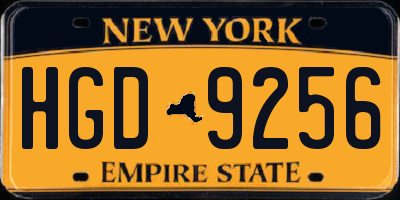 NY license plate HGD9256