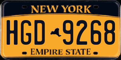 NY license plate HGD9268
