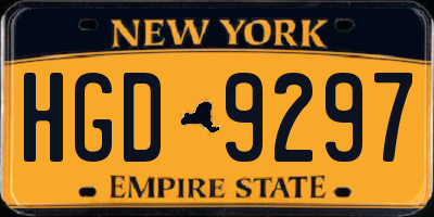NY license plate HGD9297