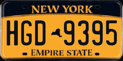 NY license plate HGD9395