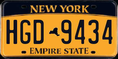 NY license plate HGD9434