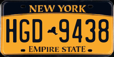 NY license plate HGD9438