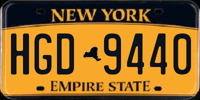 NY license plate HGD9440