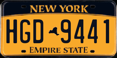 NY license plate HGD9441