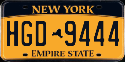 NY license plate HGD9444