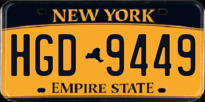 NY license plate HGD9449