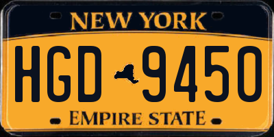 NY license plate HGD9450