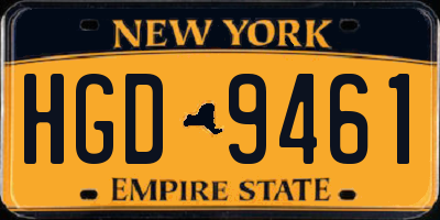 NY license plate HGD9461