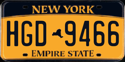 NY license plate HGD9466