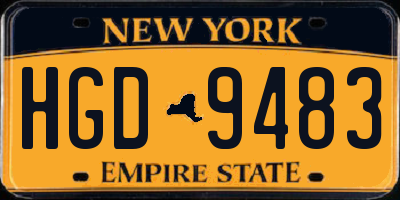 NY license plate HGD9483
