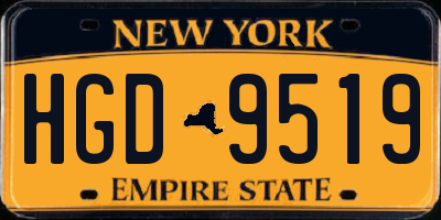 NY license plate HGD9519
