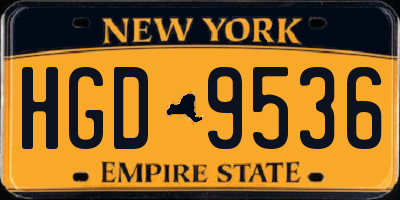 NY license plate HGD9536