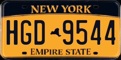NY license plate HGD9544