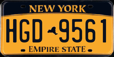 NY license plate HGD9561