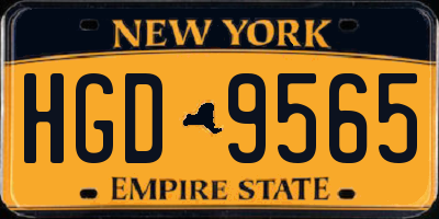 NY license plate HGD9565
