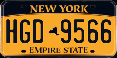 NY license plate HGD9566