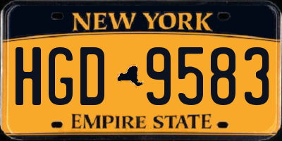 NY license plate HGD9583