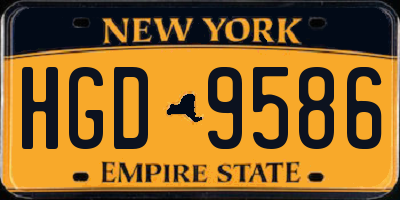 NY license plate HGD9586