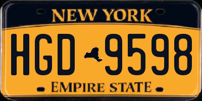 NY license plate HGD9598