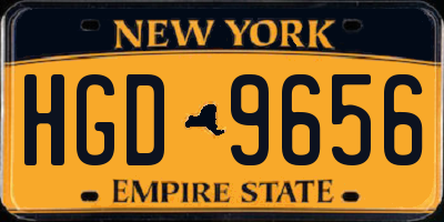 NY license plate HGD9656