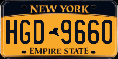 NY license plate HGD9660