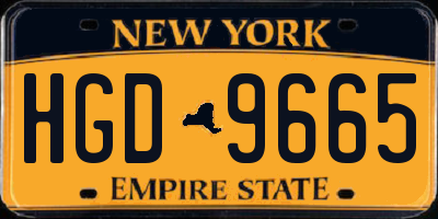 NY license plate HGD9665