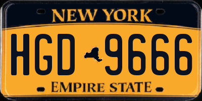 NY license plate HGD9666