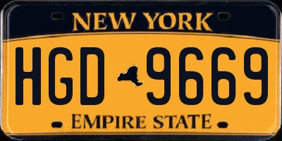 NY license plate HGD9669