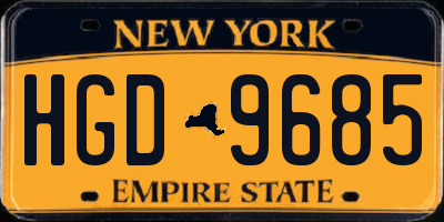 NY license plate HGD9685