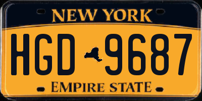 NY license plate HGD9687