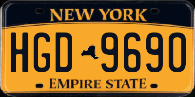 NY license plate HGD9690