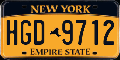 NY license plate HGD9712