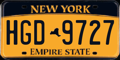 NY license plate HGD9727