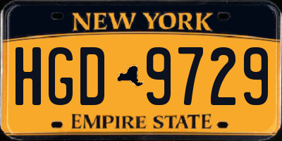 NY license plate HGD9729