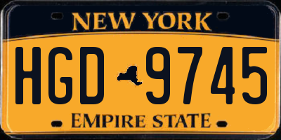 NY license plate HGD9745