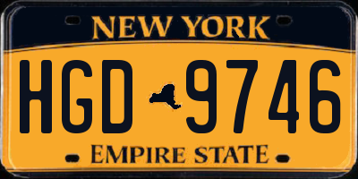 NY license plate HGD9746