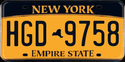 NY license plate HGD9758