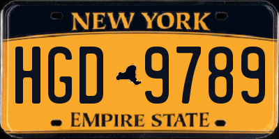NY license plate HGD9789