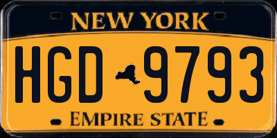 NY license plate HGD9793