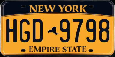 NY license plate HGD9798