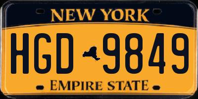 NY license plate HGD9849