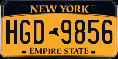 NY license plate HGD9856