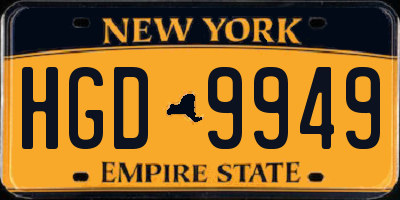 NY license plate HGD9949