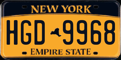 NY license plate HGD9968