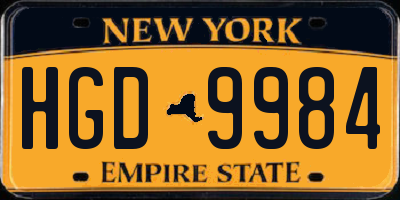 NY license plate HGD9984