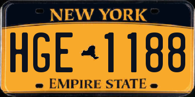 NY license plate HGE1188