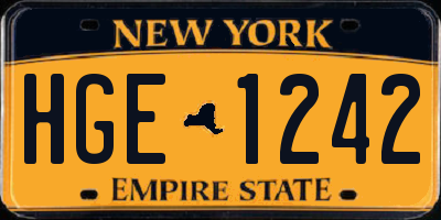 NY license plate HGE1242